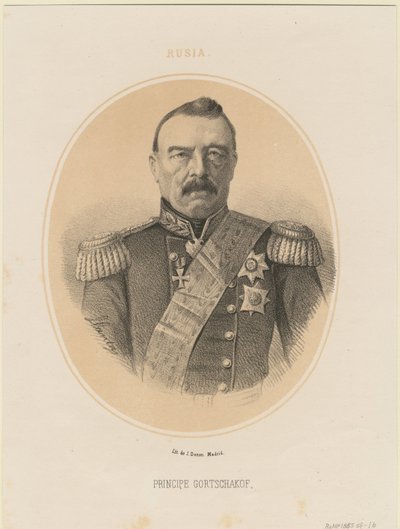 ミハイル・ドミトリエヴィッチ・ゴルチャコフ王子の肖像1795-1861、1865 作： Jacques Francois Gauderique Llanta