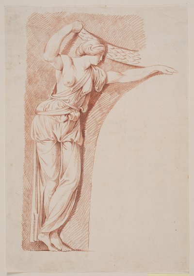 ニッチに置かれた古典的な衣装の女性像 作： Jacques Francois Joseph Saly