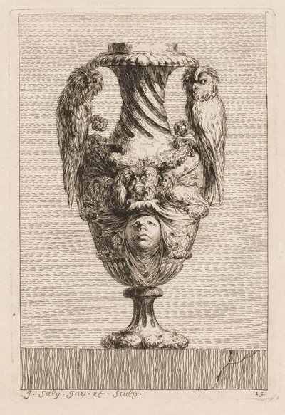 花瓶の組：プレート15、1746。 作： Jacques Francois Joseph Saly