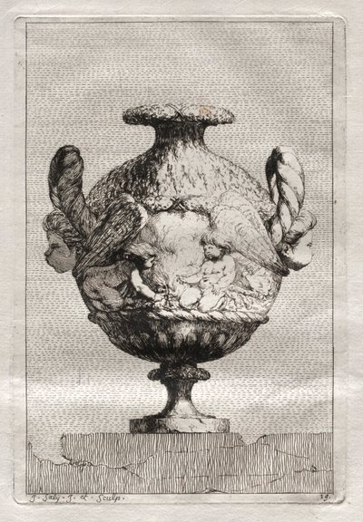 花瓶の組：プレート19、1746。 作： Jacques Francois Joseph Saly