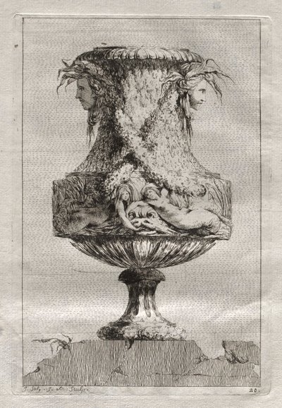 花瓶の組：プレート20、1746。 作： Jacques Francois Joseph Saly