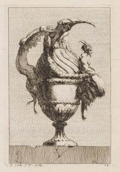 花瓶の組：プレート24、1746。 作： Jacques Francois Joseph Saly