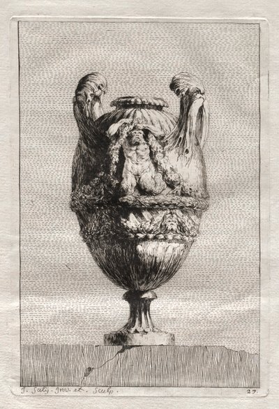 花瓶の組：プレート27、1746。 作： Jacques Francois Joseph Saly