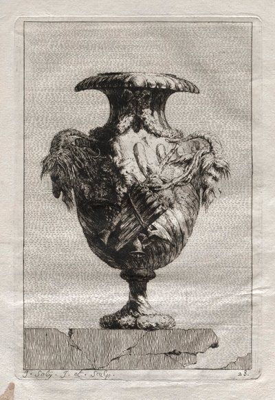 花瓶の組：プレート28、1746。 作： Jacques Francois Joseph Saly