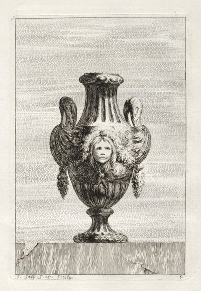 花瓶の組：プレート8、1746。 作： Jacques Francois Joseph Saly