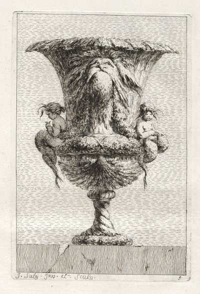 花瓶の組：プレート9、1746。 作： Jacques Francois Joseph Saly