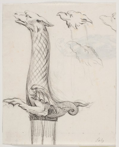 龍の形をした剣の柄と 3 つの龍の頭 作： Jacques Francois Joseph Saly