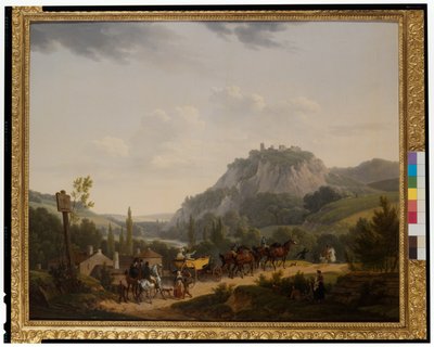 風景の中の旅行者たち 作： Jacques Francois Joseph Swebach