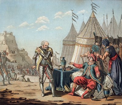 フィリップヴィリエドゥリルアダム（1464-1534）は、ジャンバプティストモレット（fl.1790-1820）、1792年に刻まれたスレイマン1世（1494-1566）、1522年の命題を拒否 作： Jacques Francois Joseph Swebach