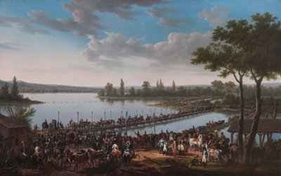 「ワグラムの戦い前のナポレオンによるドナウ川の航行」、1809年から1810年 作： Jacques Francois Joseph Swebach