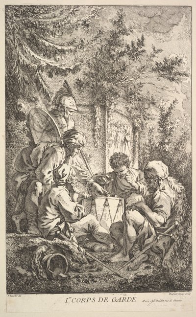 最初の守衛室、カリフォルニア州。 1754年。 作： Jacques Gabriel Huquier