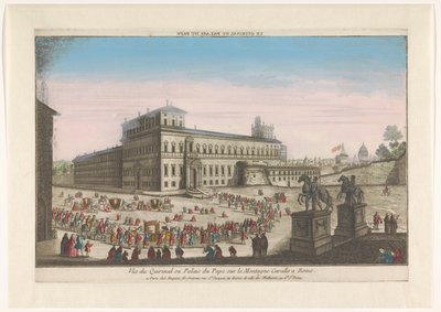 ローマのクイリナーレ宮殿の眺め Le Quirinal または palais du pape (オブジェクトのタイトル) 作： Jacques Gabriel Huquier