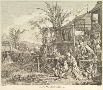 ラ・シャッセ・シノワーズ 1743年以降のシノワシリーズからの中国の狩猟。 作： Jacques Gabriel Huquier
