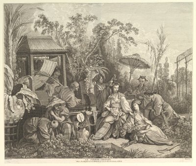 1743年以降のシノワシリーズの中国庭園。 作： Jacques Gabriel Huquier