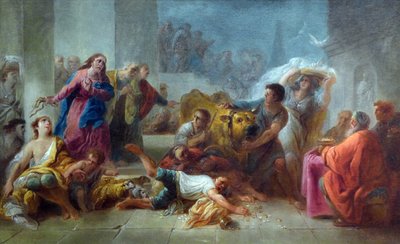 神殿から商人を追放するキリスト 作： Jacques Gamelin