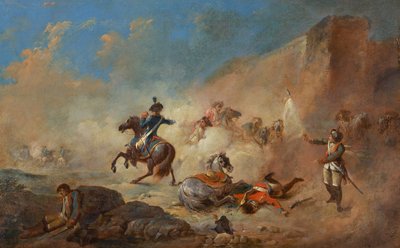 イギリスとフランスのキャバリアの戦い 作： Jacques Gamelin