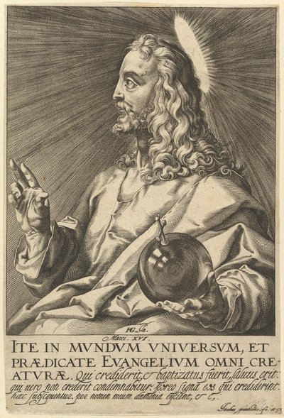 1609年以前の、キリストと十二使徒からのキリスト。 作： Jacques Granthomme