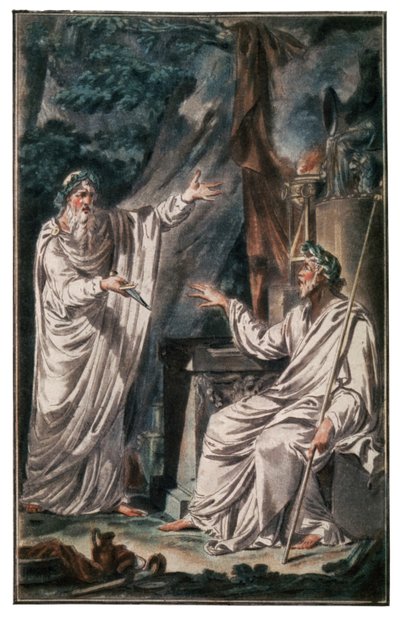 ケルトのドルイド、1790年頃（彫刻） 作： Jacques Grasset de Saint Sauveur