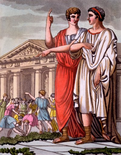 パブロブのLabrousseが刻印した「L&39;Antique Rome」のフォリオ、ローマの候補者の衣装。 1796 作： Jacques Grasset de Saint Sauveur