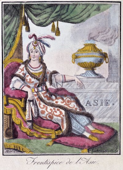 グラッセ・サン・ソーヴル編『旅の百科事典』（1796年）に掲載されているアジアの扉。 作： Jacques Grasset de Saint Sauveur