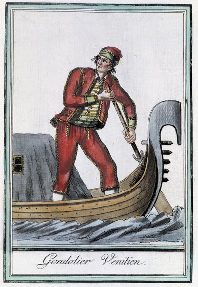 ヴェネツィアのゴンドリエ-グラッセ・サン・ソーヴル編「航海百科」（1796年、パリ 作： Jacques Grasset de Saint Sauveur
