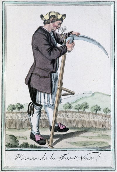 黒い森の男-グラッセ・サン・ソーヴル編『旅の百科事典』（1796年）より 作： Jacques Grasset de Saint Sauveur