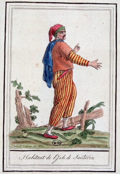 サントリーニ島の男 作： Jacques Grasset de Saint Sauveur