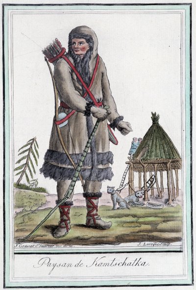 カムチャッカの農民-グラッセ・サン・ソーヴル著「旅の百科事典」（パリ）より 作： Jacques Grasset de Saint Sauveur