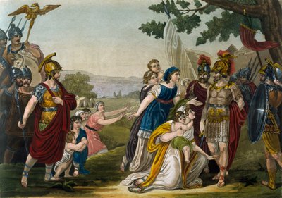 ジャック・グラッセ・ド・サン・ソーヴル（1757-1810）の「サビニの女の強姦」、「古代ローマ」のエングレーヴィング、またはローマ人、その軍事、習慣、宗教、公共の生活に関するすべてのものを歴史的、絵画的に説明したもの。 作： Jacques Grasset de Saint Sauveur