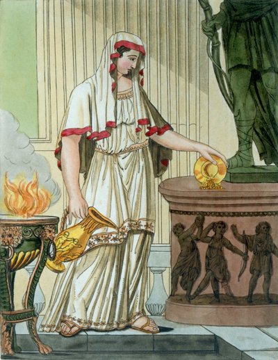 ヴェスタルの処女、「ラアンティークローマ」のイラスト、Labrousseによって彫刻、1796年公開 作： Jacques Grasset de Saint Sauveur