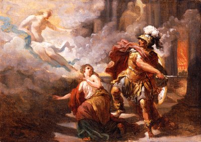 1779年のアイナスの怒りから金星に救われたヘレン 作： Jacques Henri Sablet