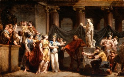 教養の寺院、ベルン市とミネルヴァ市、1779 作： Jacques Henri Sablet