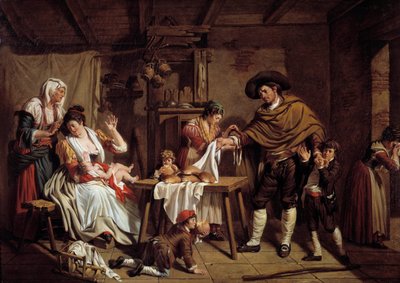 イタリア人父親の献身的な献血者 ジャック・サブレ（1749-1803）による絵画 18世紀 ストックホルム、国立博物館 作： Jacques Henri Sablet