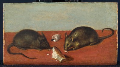 マウス、1600年頃（オーク材に油彩） 作： ジャック・ド・ガイン
