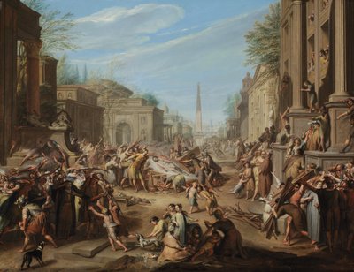 シーザーの死後のローマの騒動 作： Jacques Ignatius de Roore