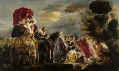 オデュッセウスとナウシカの出会い オデュッセウスとナウシカの出会い 作： Jacques Jordaens (signed by artist)