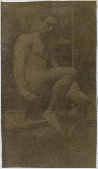 ジャック・ド・ラランのアトリエで横から見た男性ヌードモデルの習作 作： Jacques Lalaing (attributed to)