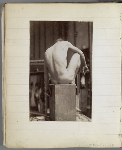 ジャック・ド・ラランのアトリエで、後ろから見た裸の男性モデルの習作 作： Jacques Lalaing (attributed to)