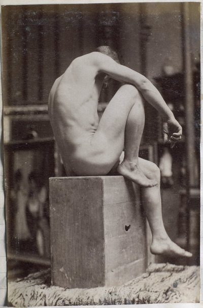 ジャック・ド・ラランのアトリエで横から見た裸の男性モデルの習作 作： Jacques Lalaing (attributed to)