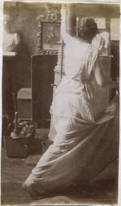 ジャック・ド・ラランのワークショップで後ろから見たドレープの女性モデルの習作 作： Jacques Lalaing (attributed to)