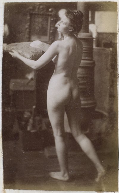 ジャック・ド・ラランのアトリエで斜め後ろから見た女性ヌードモデルの習作 作： Jacques Lalaing (attributed to)