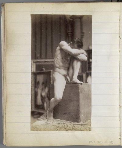 ジャック・ド・ラランのアトリエで着席した裸の男性モデルの習作 作： Jacques Lalaing (attributed to)