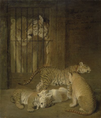 ライオンとあばずれ女の間で繁殖する子羊のグループ 作： Jacques Laurent Agasse