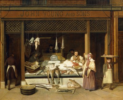 ジョン・ヤングとサンズ、魚屋、 作： Jacques Laurent Agasse