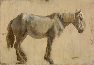 灰色の馬の研究（紙に油を塗る） 作： Jacques Laurent Agasse