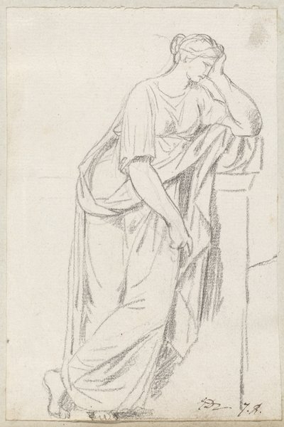 ミューズの石棺からのミューズ 作： Jacques Louis David