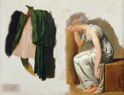 緑のトーガとカミーユ、「The Horath of the Horatii」の勉強 作： Jacques Louis David