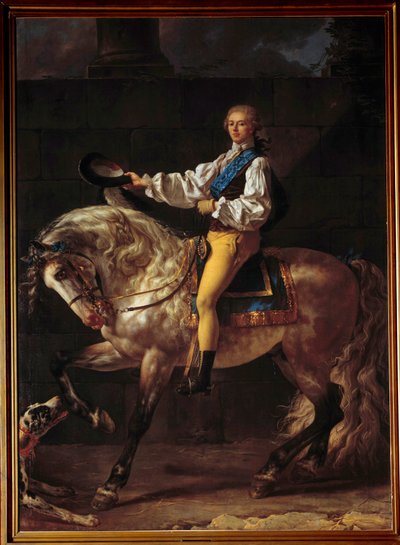 スタリスラス・ポトツキ伯爵（1755年～1821年）の騎馬像。ジャック・ルイ・ダヴィッド（1748-1825）による絵画 作： Jacques Louis David