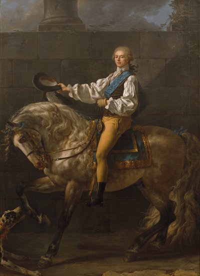 スタニスワフ・コストカ・ポトッキの乗馬の肖像 作： Jacques Louis David