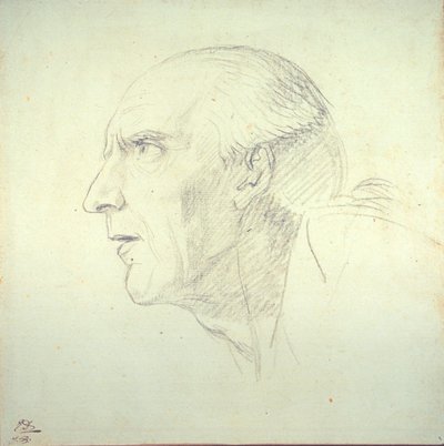 プロファイルの老人の頭 作： Jacques Louis David